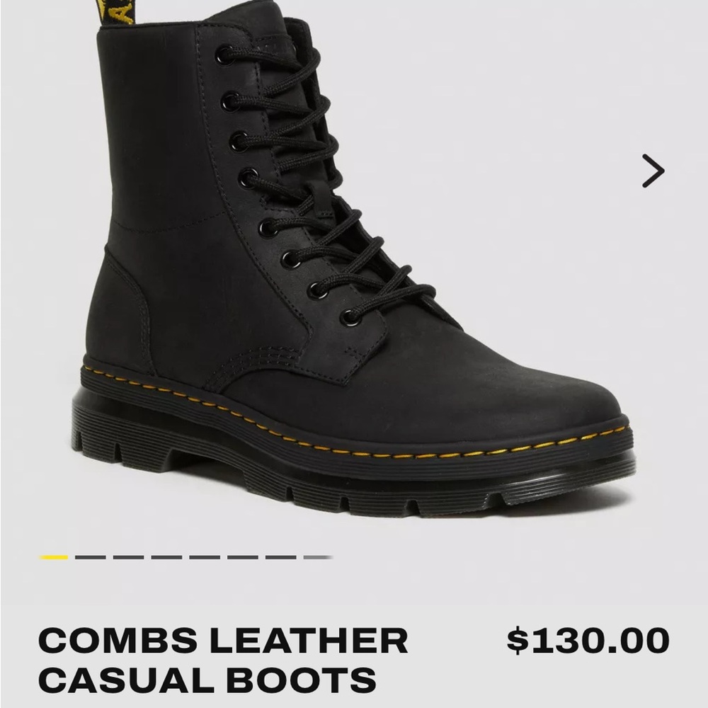 Dr. Martens Black Combs Leather Casual Boots